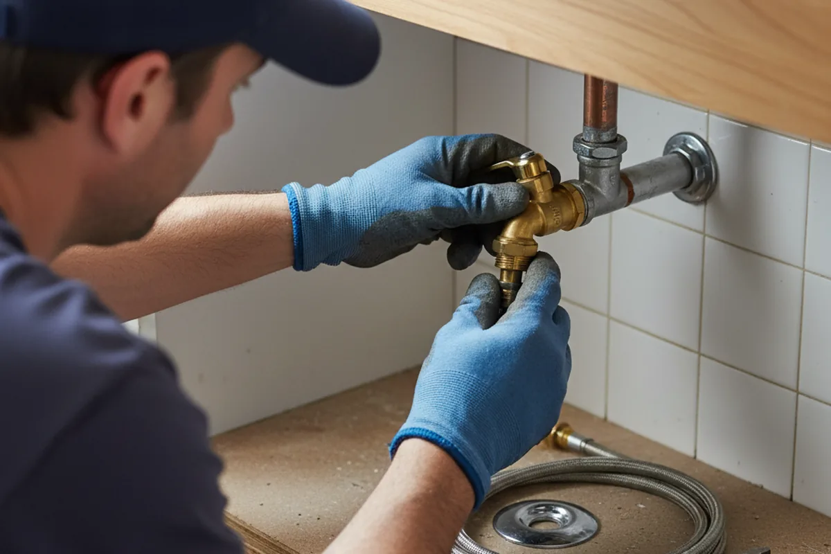 Shutoff valve and fitting work during Burst Pipe Repair in Bethalto